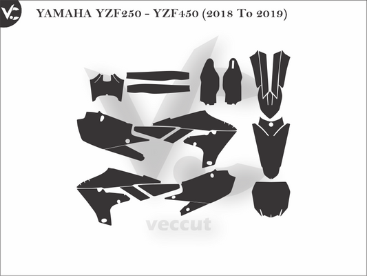 YAMAHA YZF250 - YZF450 (2018 To 2019) Wrap Cutting Template