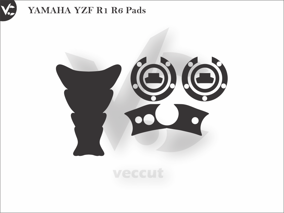 YAMAHA YZF R1 R6 Pads Wrap Cutting Template
