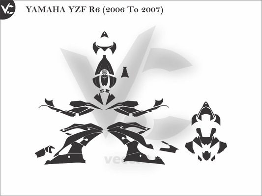 YAMAHA YZF R6 (2006 To 2007) Wrap Cutting Template