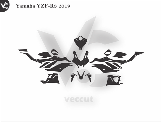 Yamaha YZF-R3 2019 Wrap Cutting Template