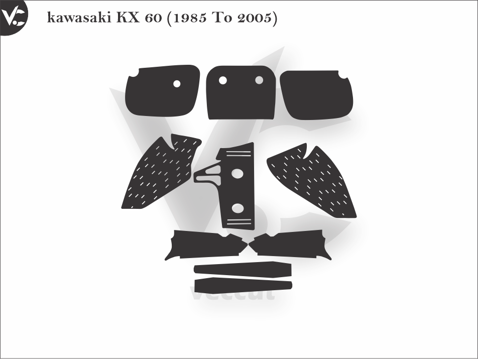 Kawasaki KX 60 (1985 To 2005) Wrap Cutting Template