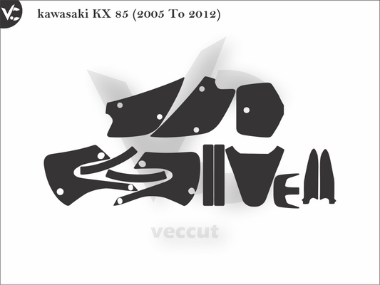 Kawasaki KX 85 (2005 To 2012) Wrap Cutting Template