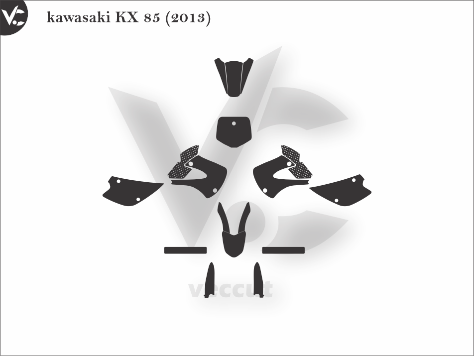 Kawasaki KX 85 (2013) Wrap Cutting Template