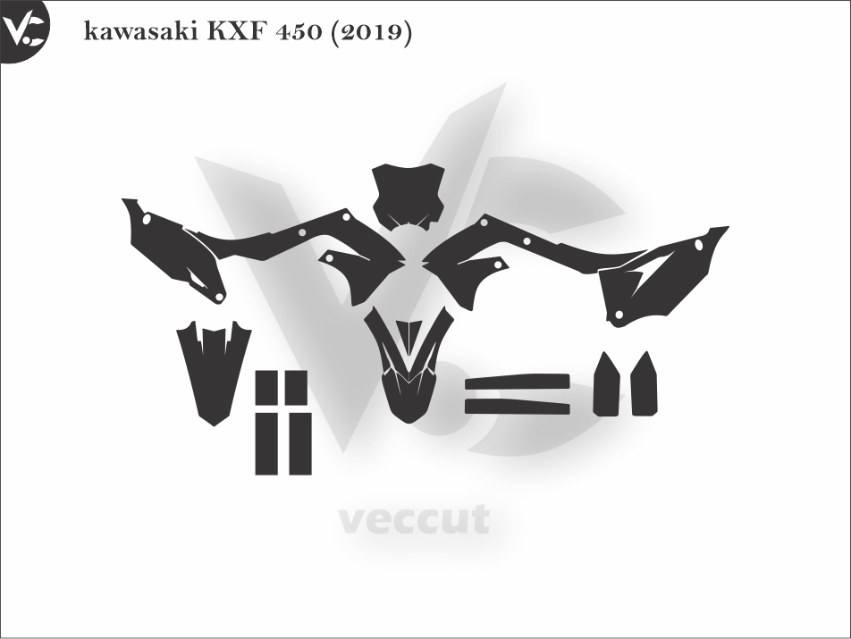 Kawasaki KXF 450 (2019) Wrap Cutting Template