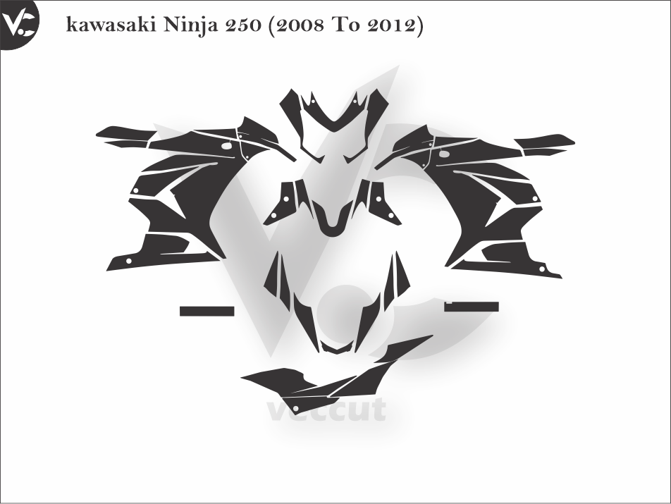 Kawasaki Ninja 250 (2008 To 2012) Wrap Cutting Template