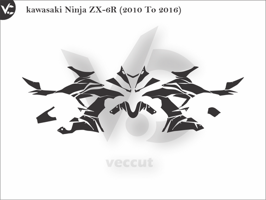 Kawasaki Ninja ZX-6R (2010 To 2016) Wrap Cutting Template