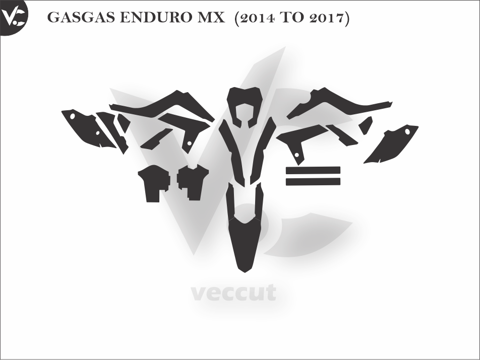 GASGAS ENDURO MX  (2014 TO 2017) Wrap Cutting Template