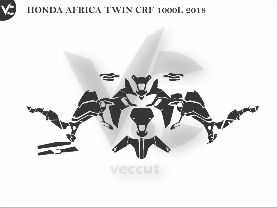 HONDA AFRICA TWIN CRF 1000L 2018 Wrap Cutting Template