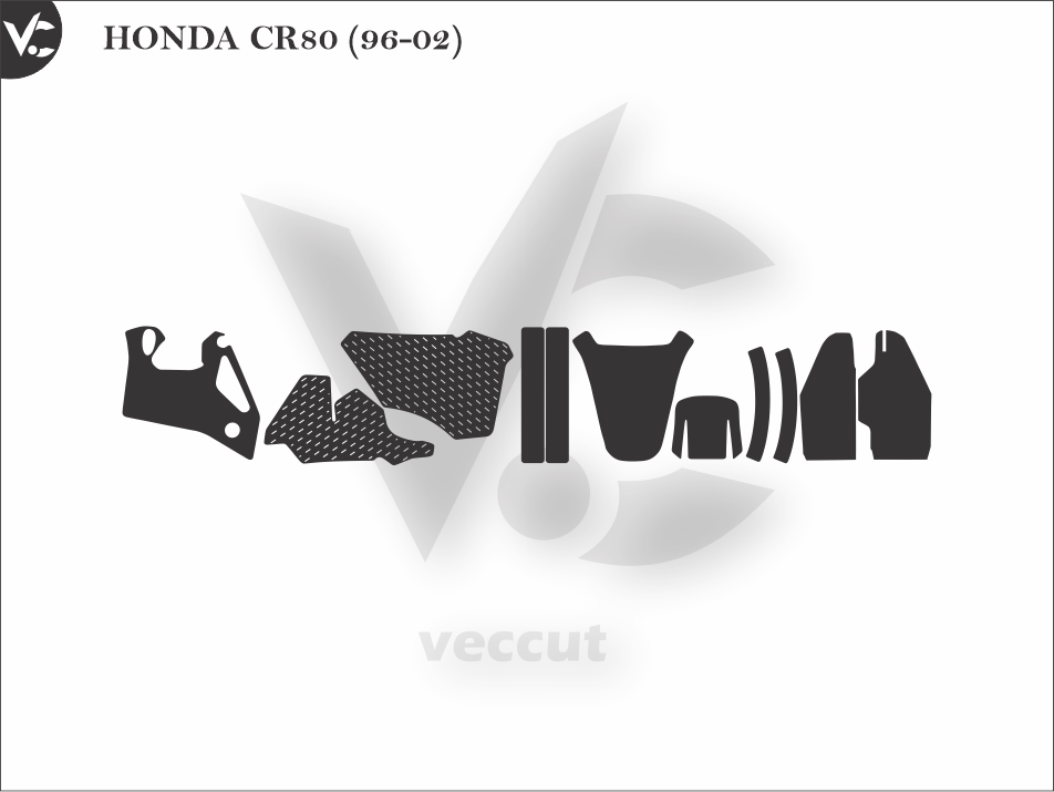 HONDA CR80 (96-02) Wrap Cutting Template