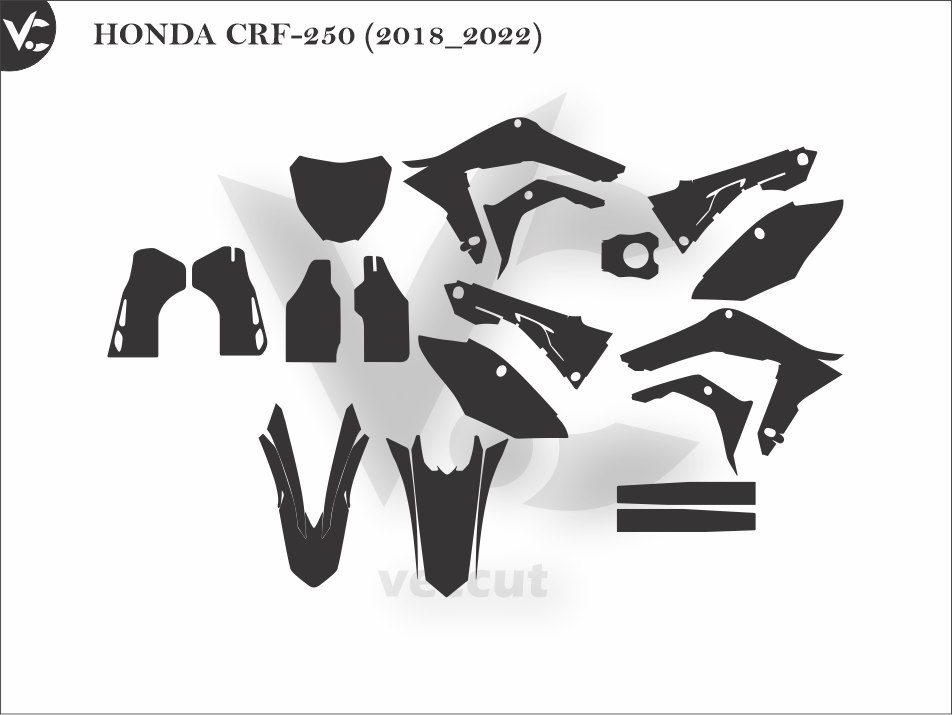 HONDA CRF-250 (2018_2022) Wrap Cutting Template