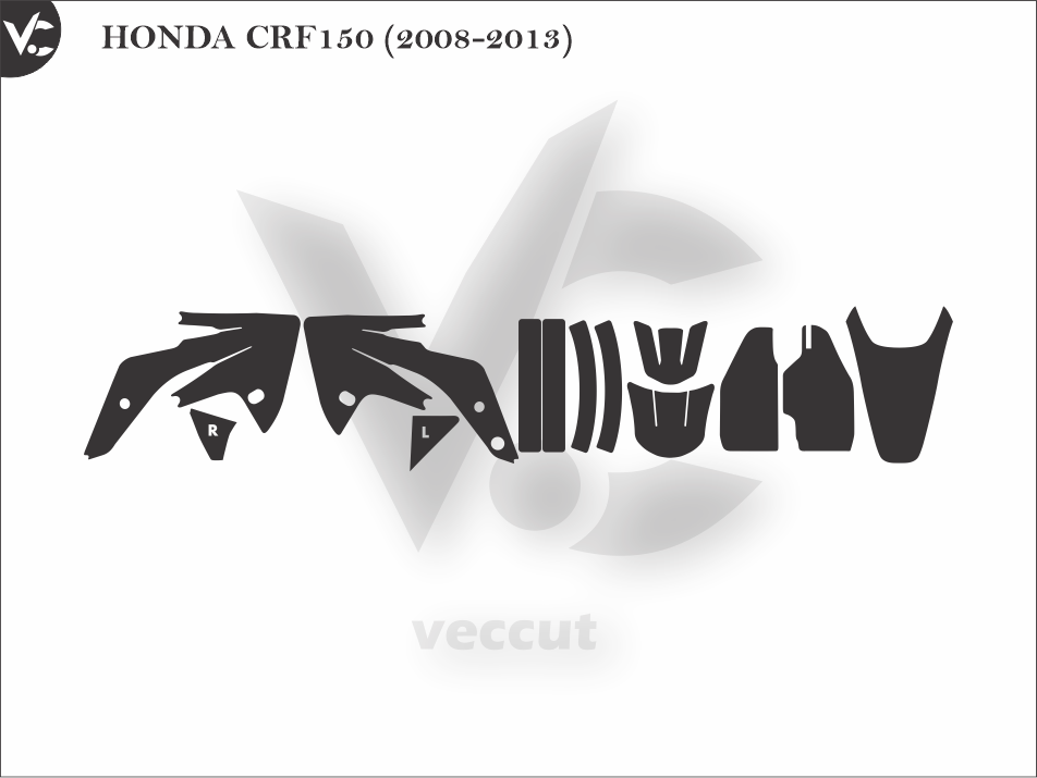 HONDA CRF150 (2008-2013) Wrap Cutting Template