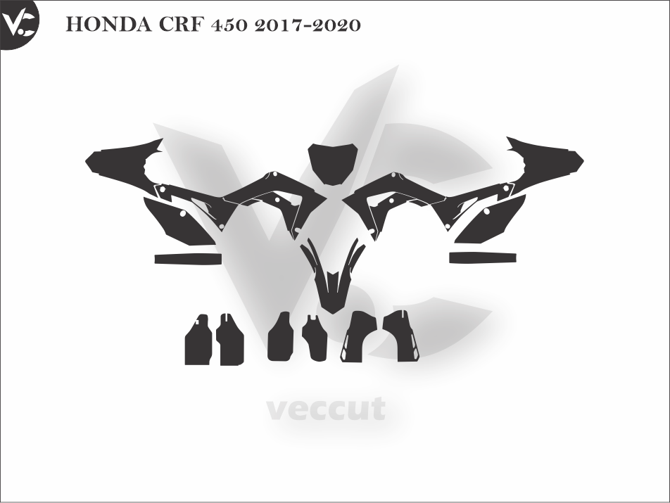 HONDA CRF 450 2017-2020 Wrap Cutting Template - Veccut – Vec Cut