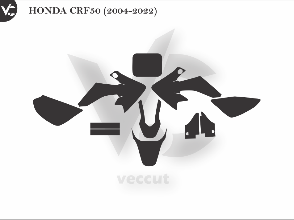 HONDA CRF50 (2004-2022) Wrap Cutting Template