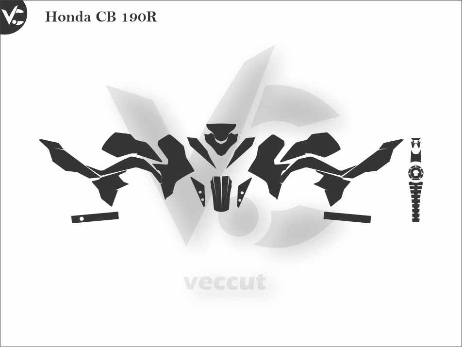 Honda CB 190R Wrap Cutting Template