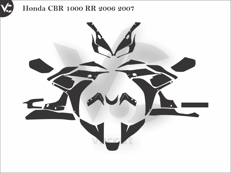 Honda CBR 1000 RR 2006 2007 Wrap Cutting Template