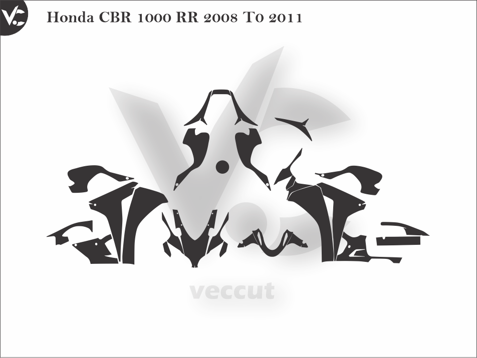 Honda CBR 1000 RR 2008 T0 2011 Wrap Cutting Template