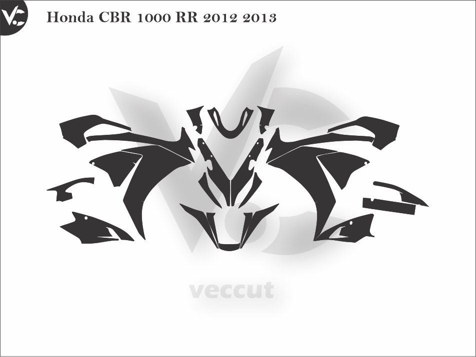 Honda CBR 1000 RR 2012 2013 Wrap Cutting Template