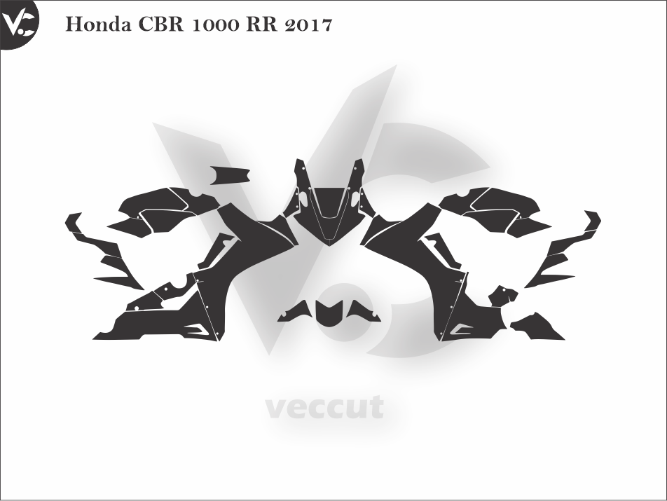 Honda CBR 1000 RR 2017 Wrap Cutting Template