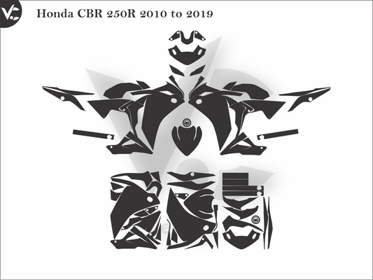 Honda CBR 250R 2010 to 2019 Wrap Cutting Template