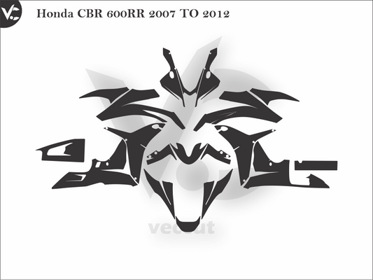 Honda CBR 600RR 2007 TO 2012 Wrap Cutting Template