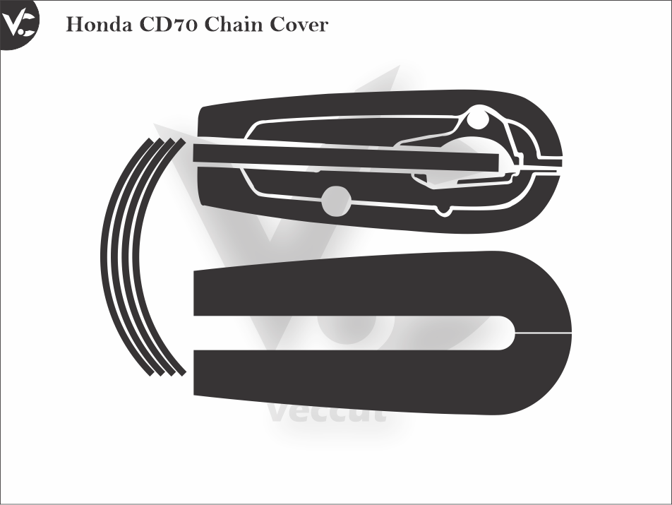 Honda CD70 Chain Cover Wrap Cutting Template