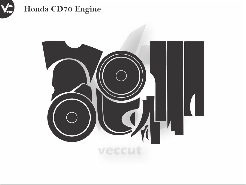 Honda CD70 Engine Wrap Cutting Template
