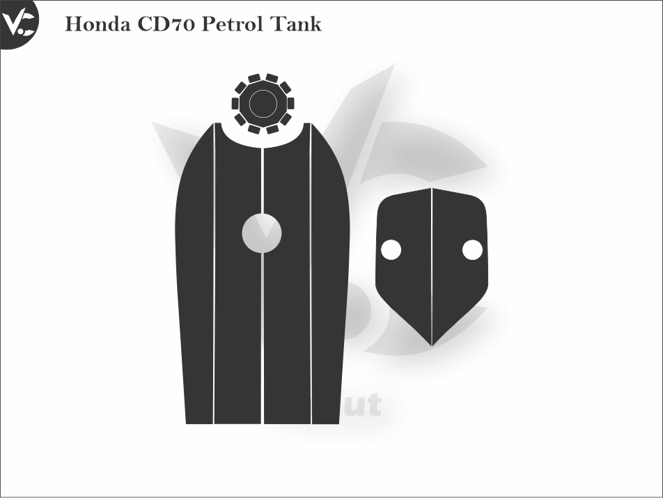 Honda CD70 Petrol Tank Wrap Cutting Template