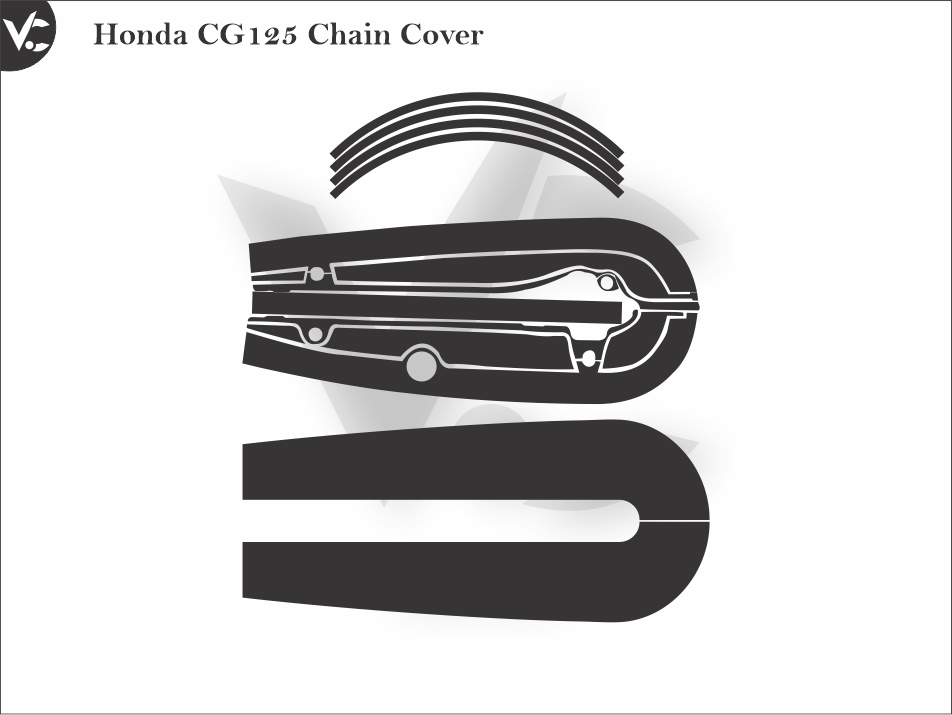 Honda CG125 Chain Cover Wrap Cutting Template