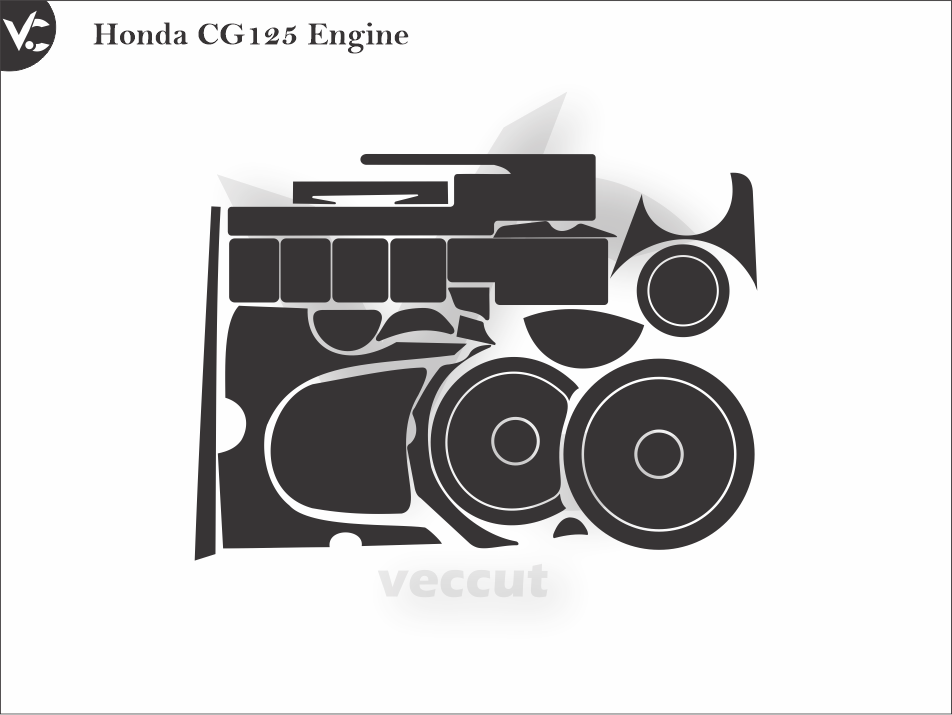 Honda CG125 Engine Wrap Cutting Template