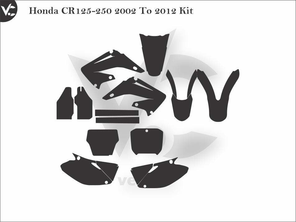 Honda CR125-250 2002 To 2012 Wrap Cutting Template