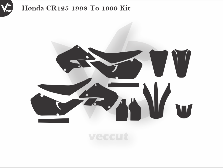 Honda CR125 1998 To 1999 Wrap Cutting Template