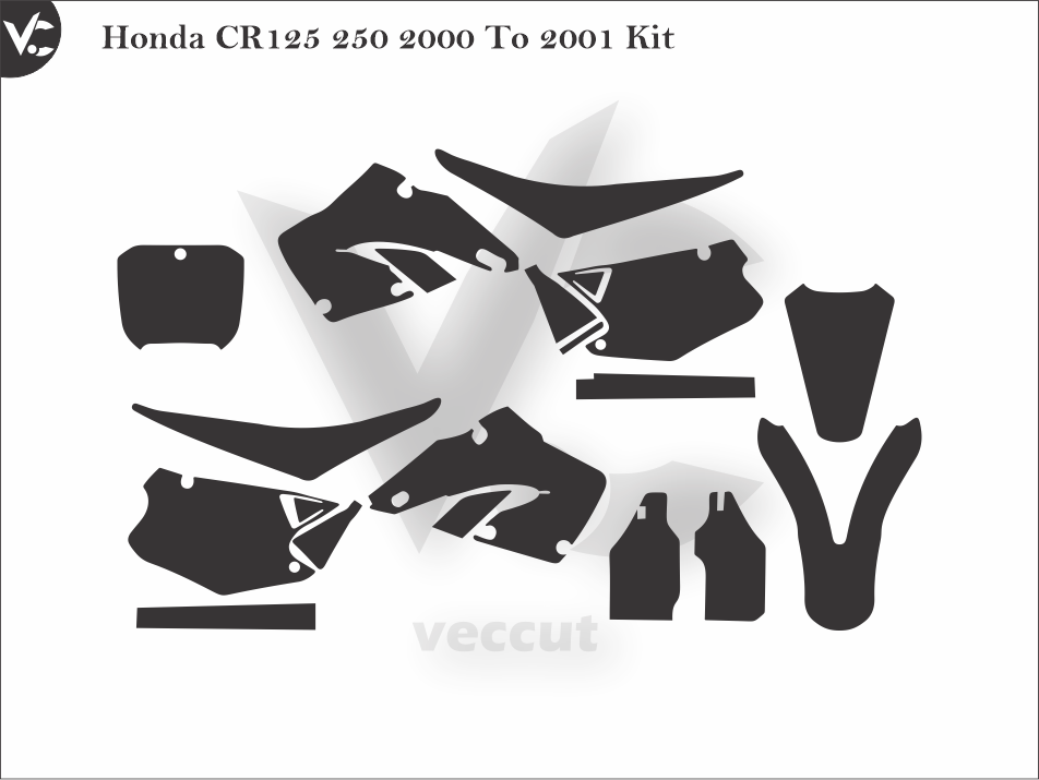 Honda CR125 250 2000 To 2001 Wrap Cutting Template