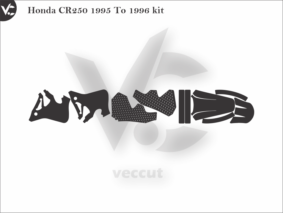 Honda CR250 1995 To 1996 Wrap Cutting Template