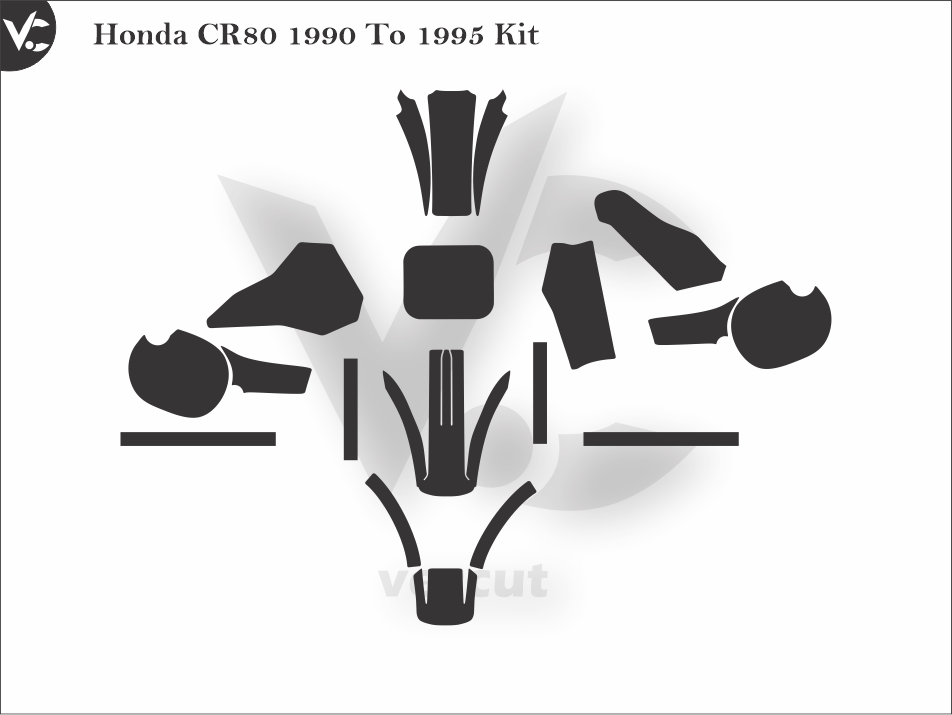 Honda CR80 1990 To 1995 Wrap Cutting Template