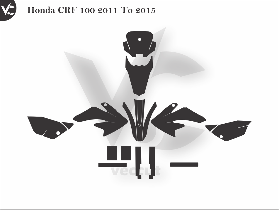 Honda CRF 100 2011 To 2015 Wrap Cutting Template