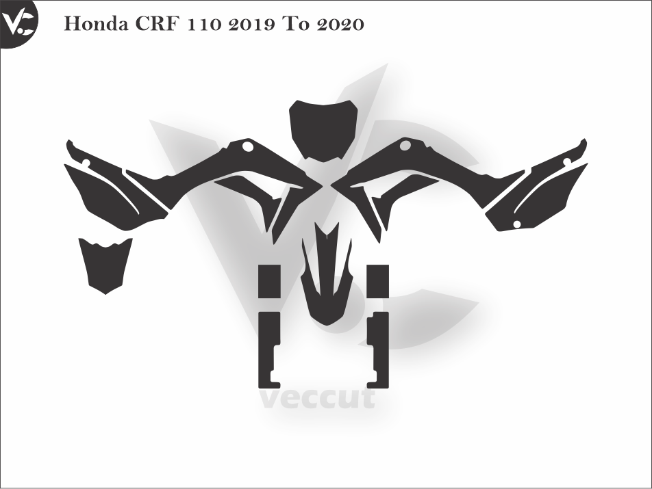 Honda CRF 110 2019 To 2020 Wrap Cutting Template