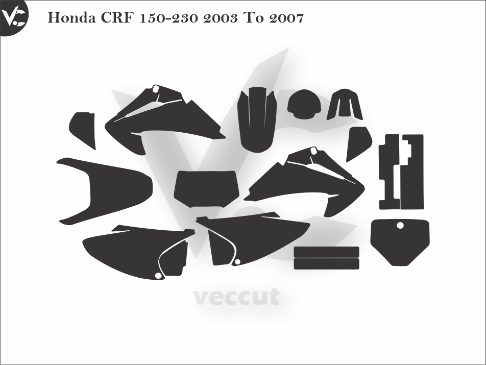 Honda CRF 150-230 2003 To 2007 Wrap Cutting Template