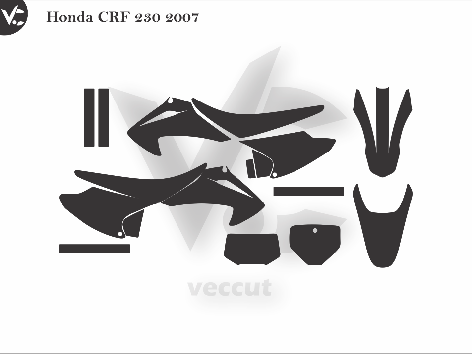 Honda CRF 230 2007 Wrap Cutting Template