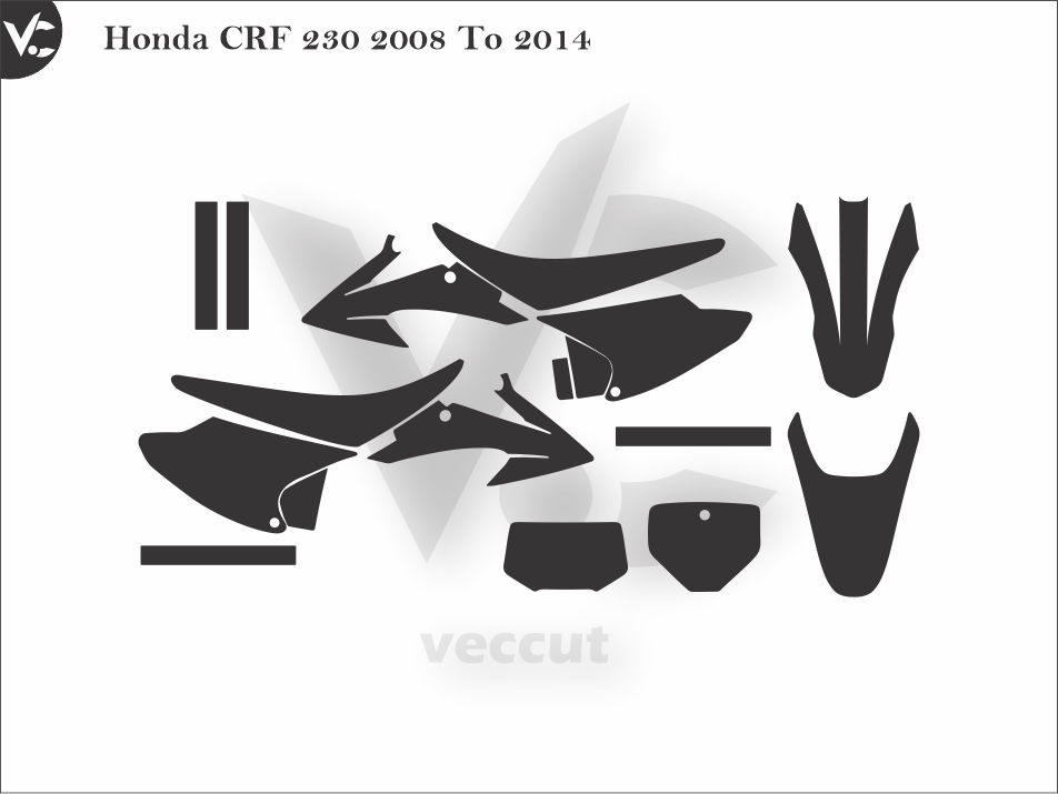 Honda CRF 230 2008 To 2014 Wrap Cutting Template