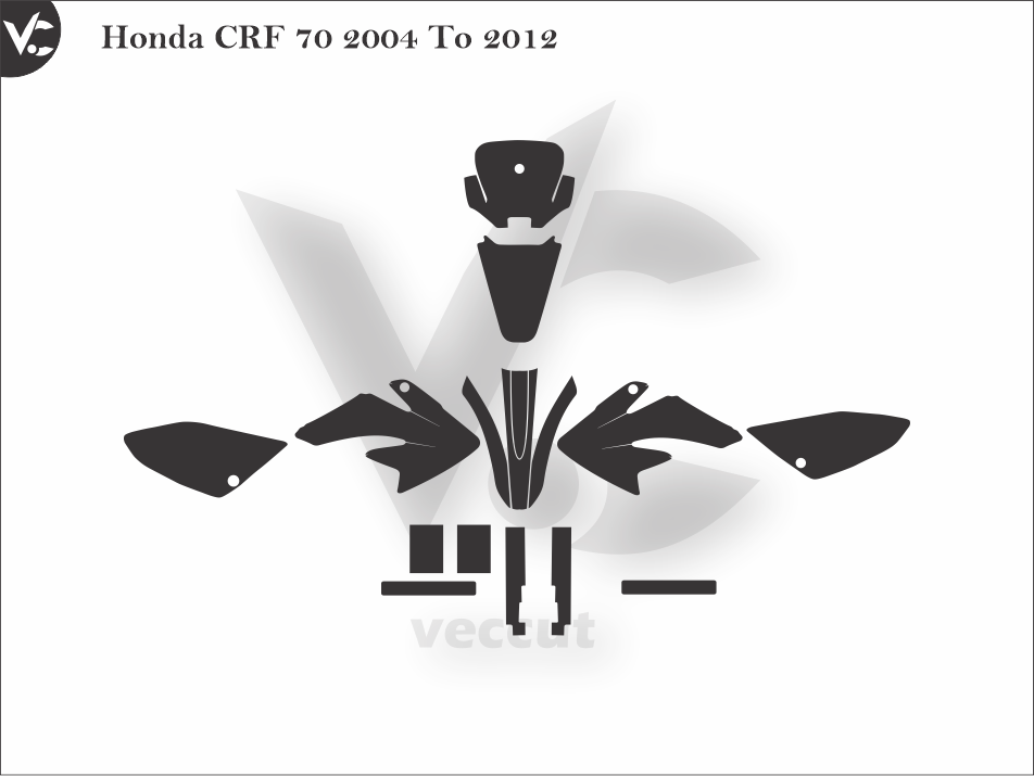 Honda CRF 70 2004 To 2012 Wrap Cutting Template