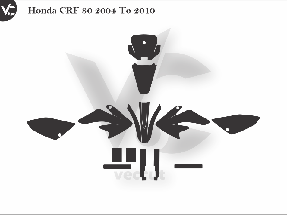 Honda CRF 80 2004 To 2010 Wrap Cutting Template