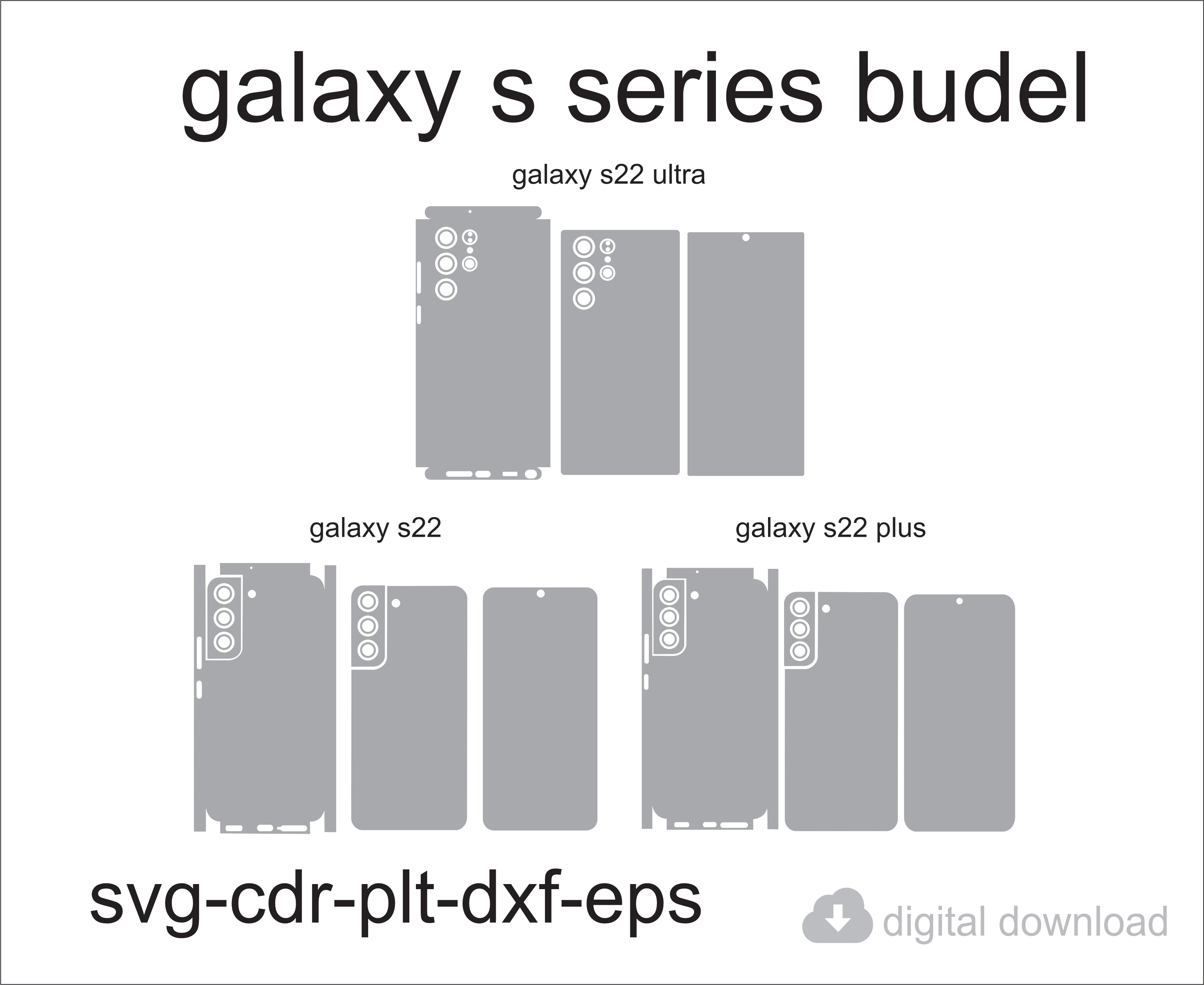 Samsung S22 bundel Skin Template Vector – Vec Cut